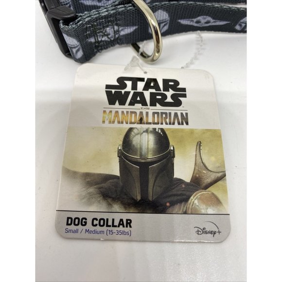 New Star Wars Dog Collar For Small/Medium Dogs 15-35 lbs Mandalorian Yoda Black - Picture 2 of 4